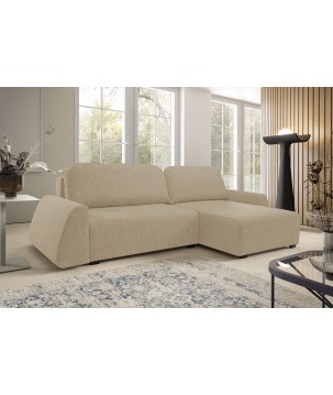 Narożnik ALMI Prawostronny z funkcją spania, wolnostojący tkanina EXCITE ME 04 Cappucino