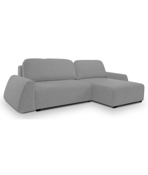 Narożnik ALMI Prawostronny z funkcją spania, wolnostojący tkanina EXCITE ME 05 Srebrny