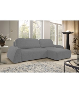 Narożnik ALMI Prawostronny z funkcją spania, wolnostojący tkanina EXCITE ME 05 Srebrny