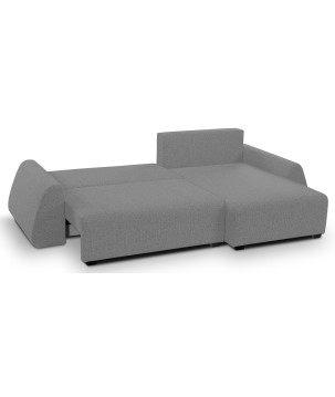 Narożnik ALMI Prawostronny z funkcją spania, wolnostojący tkanina EXCITE ME 05 Srebrny