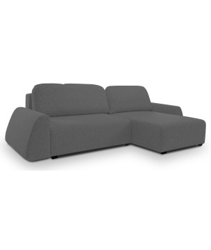Narożnik ALMI Prawostronny z funkcją spania, wolnostojący tkanina EXCITE ME 06 Szary