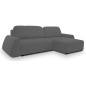 Narożnik ALMI Prawostronny z funkcją spania, wolnostojący tkanina EXCITE ME 06 Szary