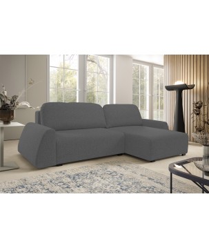 Narożnik ALMI Prawostronny z funkcją spania, wolnostojący tkanina EXCITE ME 06 Szary