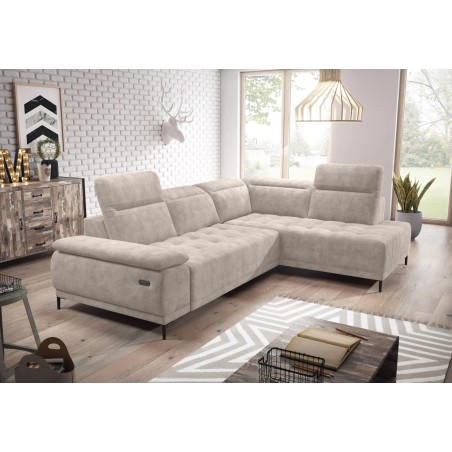 Narożnik FOCUS L z elektryczną regulacją siedziska Prawostronny w tkaninie w tkaninie SALVADOR 01 WERSAL