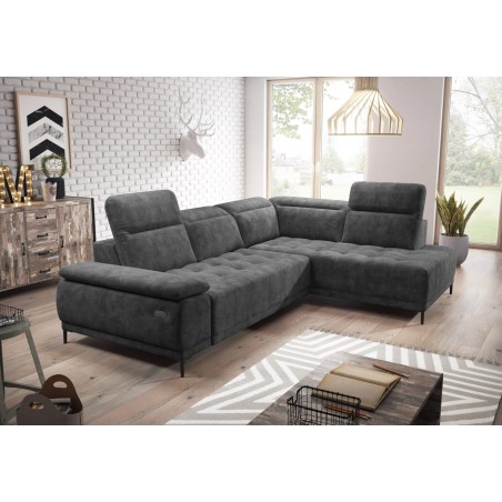 Narożnik FOCUS L z elektryczną regulacją siedziska Prawostronny w tkaninie w tkaninie SALVADOR 15 WERSAL