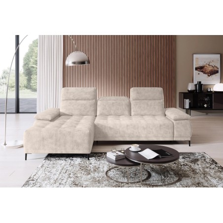 Narożnik FOCUS S Mini z elektryczną regulacją siedziska Lewostronny w tkaninie w tkaninie SALVADOR 01 WERSAL