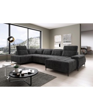 Narożnik FOCUS XL z elektryczną regulacją siedziska Lewostronny w tkaninie w tkaninie SALVADOR 15 WERSAL