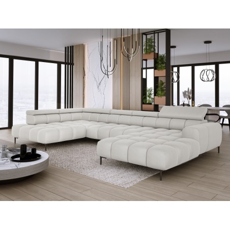 Narożnik PLAZA XL Lewostronny Elektryczna regulacja Tkanina SOLAR 01 WERSAL