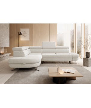 Narożnik OTIS L Lewostronny Regulowane Zagłówki wolnostojący tkanina AURORA 01 WERSAL