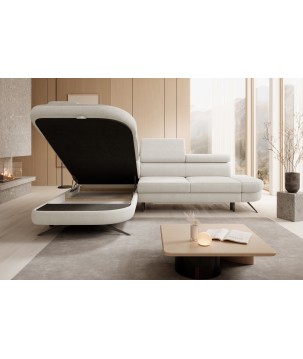 Narożnik OTIS L Lewostronny Regulowane Zagłówki wolnostojący tkanina AURORA 01 WERSAL