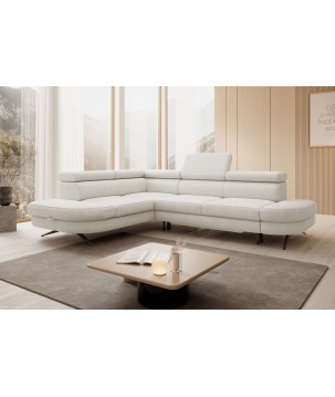 Narożnik OTIS L Lewostronny Regulowane Zagłówki wolnostojący tkanina AURORA 01 WERSAL