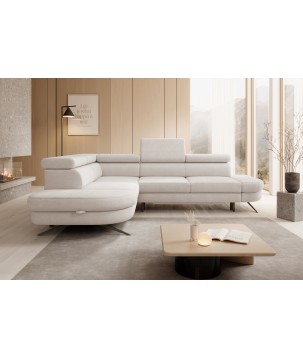 Narożnik OTIS L Lewostronny Regulowane Zagłówki wolnostojący tkanina AURORA 02 WERSAL