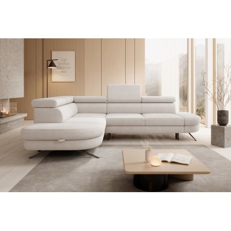 Narożnik OTIS L Lewostronny Regulowane Zagłówki wolnostojący tkanina AURORA 02 WERSAL