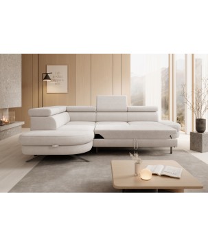 Narożnik OTIS L Lewostronny Regulowane Zagłówki wolnostojący tkanina AURORA 02 WERSAL