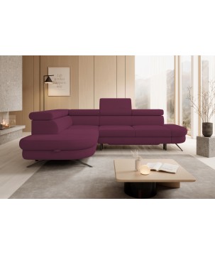 Narożnik OTIS L Lewostronny Regulowane Zagłówki wolnostojący tkanina AURORA 09 WERSAL