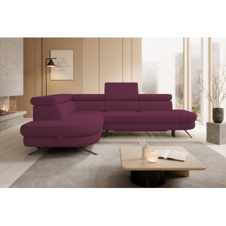 Narożnik OTIS L Lewostronny Regulowane Zagłówki wolnostojący tkanina AURORA 09 WERSAL