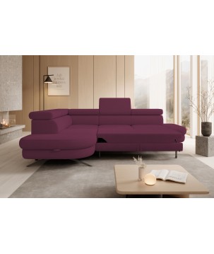 Narożnik OTIS L Lewostronny Regulowane Zagłówki wolnostojący tkanina AURORA 09 WERSAL