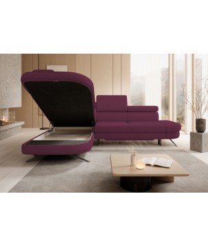 Narożnik OTIS L Lewostronny Regulowane Zagłówki wolnostojący tkanina AURORA 09 WERSAL