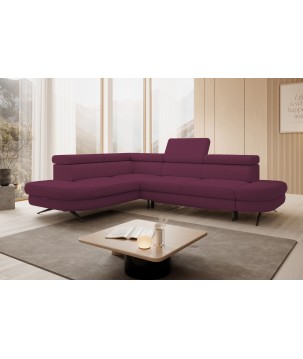 Narożnik OTIS L Lewostronny Regulowane Zagłówki wolnostojący tkanina AURORA 09 WERSAL