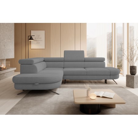 Narożnik OTIS L Lewostronny Regulowane Zagłówki wolnostojący tkanina AURORA 17 WERSAL