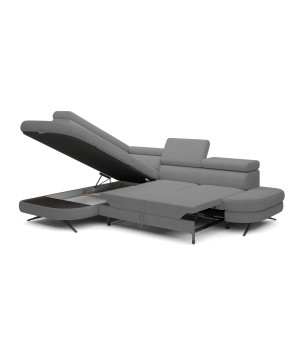 Narożnik OTIS L Lewostronny Regulowane Zagłówki wolnostojący tkanina AURORA 17 WERSAL