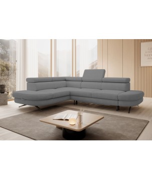 Narożnik OTIS L Lewostronny Regulowane Zagłówki wolnostojący tkanina AURORA 17 WERSAL