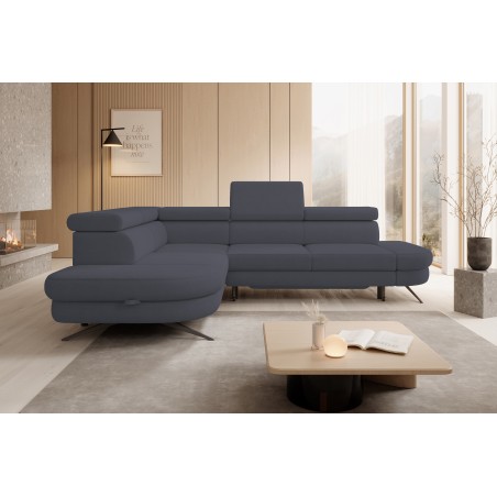 Narożnik OTIS L Lewostronny Regulowane Zagłówki wolnostojący tkanina AURORA 19 WERSAL