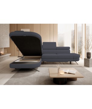 Narożnik OTIS L Lewostronny Regulowane Zagłówki wolnostojący tkanina AURORA 19 WERSAL