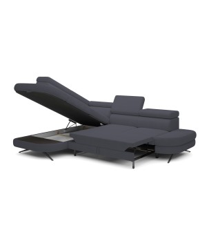 Narożnik OTIS L Lewostronny Regulowane Zagłówki wolnostojący tkanina AURORA 19 WERSAL