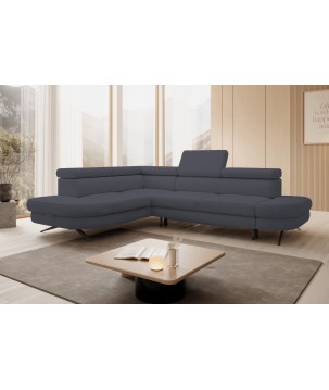 Narożnik OTIS L Lewostronny Regulowane Zagłówki wolnostojący tkanina AURORA 19 WERSAL