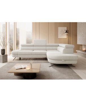 Narożnik OTIS L Prawostronny Regulowane Zagłówki wolnostojący tkanina AURORA 01 WERSAL