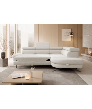 Narożnik OTIS L Prawostronny Regulowane Zagłówki wolnostojący tkanina AURORA 01 WERSAL