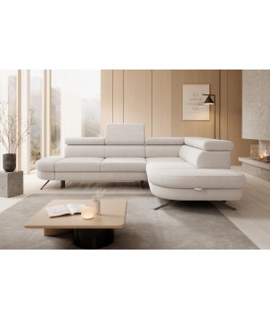 Narożnik OTIS L Prawostronny Regulowane Zagłówki wolnostojący tkanina AURORA 02 WERSAL