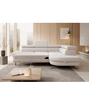 Narożnik OTIS L Prawostronny Regulowane Zagłówki wolnostojący tkanina AURORA 02 WERSAL