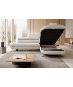 Narożnik OTIS L Prawostronny Regulowane Zagłówki wolnostojący tkanina AURORA 02 WERSAL