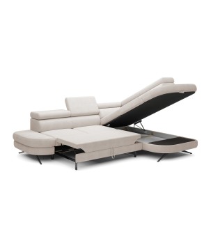 Narożnik OTIS L Prawostronny Regulowane Zagłówki wolnostojący tkanina AURORA 02 WERSAL