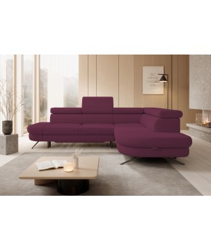 Narożnik OTIS L Prawostronny Regulowane Zagłówki wolnostojący tkanina AURORA 09 WERSAL