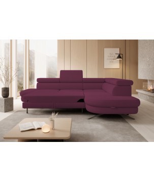 Narożnik OTIS L Prawostronny Regulowane Zagłówki wolnostojący tkanina AURORA 09 WERSAL