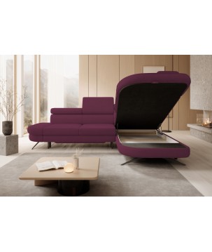 Narożnik OTIS L Prawostronny Regulowane Zagłówki wolnostojący tkanina AURORA 09 WERSAL