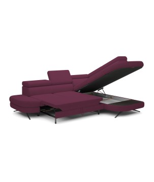 Narożnik OTIS L Prawostronny Regulowane Zagłówki wolnostojący tkanina AURORA 09 WERSAL