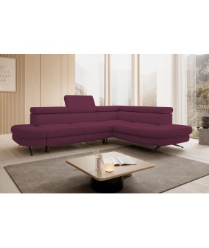 Narożnik OTIS L Prawostronny Regulowane Zagłówki wolnostojący tkanina AURORA 09 WERSAL