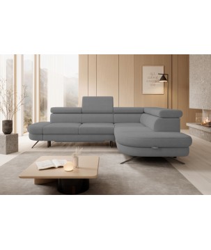 Narożnik OTIS L Prawostronny Regulowane Zagłówki wolnostojący tkanina AURORA 17 WERSAL