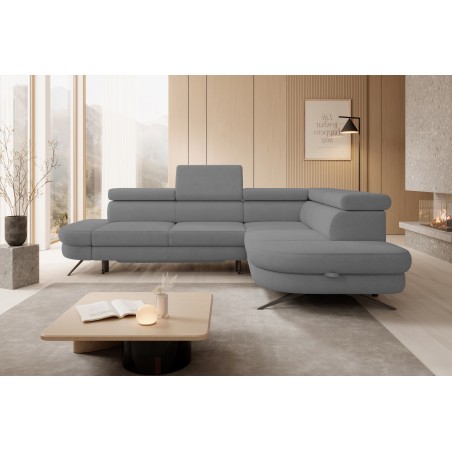 Narożnik OTIS L Prawostronny Regulowane Zagłówki wolnostojący tkanina AURORA 17 WERSAL