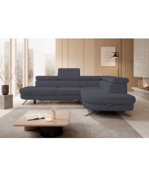 Narożnik OTIS L Prawostronny Regulowane Zagłówki wolnostojący tkanina AURORA 19 WERSAL