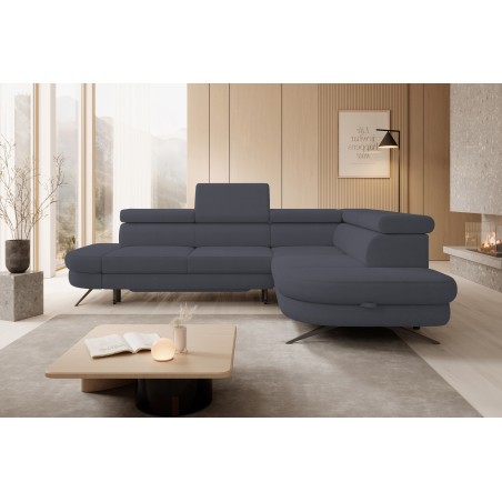 Narożnik OTIS L Prawostronny Regulowane Zagłówki wolnostojący tkanina AURORA 19 WERSAL