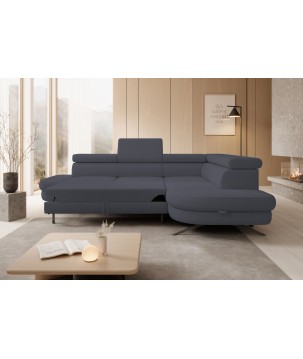 Narożnik OTIS L Prawostronny Regulowane Zagłówki wolnostojący tkanina AURORA 19 WERSAL