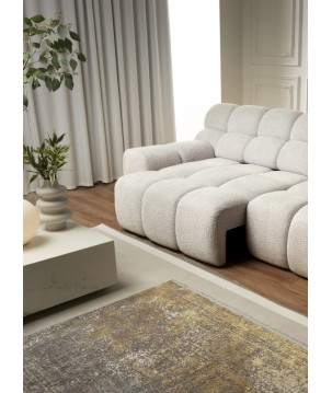 Sofa Kanapa CAMPILE 4 osobowa z elektryczną regulacją siedziska wolnostojąca w tkaninie EDEN 01 WERSAL