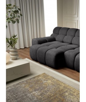 Sofa Kanapa CAMPILE 4 osobowa z elektryczną regulacją siedziska wolnostojąca w tkaninie EDEN 21 WERSAL