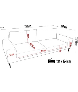 Sofa Kanapa CAPITOL 4 osobowa z funkcją spania i pojemnikiem WERSAL