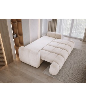 Sofa Kanapa BOMO 3 osobowa z funkcją spania i pojemnikiem w tkaninie SALVADOR 01 WERSAL